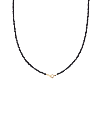 Black Spinel Line Ball Necklace