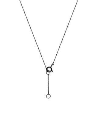 Circle Black Diamond Black Gold Chain Necklace
