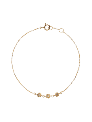 Triple Blossom White Diamond Bracelet