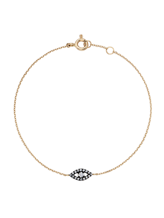 White Evil Eye Cubic Gold Bracelet
