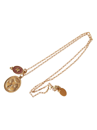 Sacha Double Heart Medal Necklace