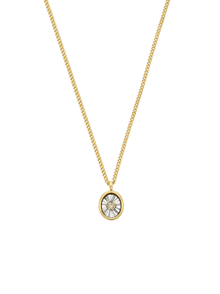 Sparkle Point Cognac Diamond Gold Necklace
