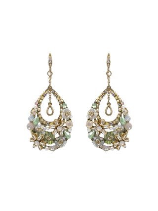 White Crystal Chandelier Earrings