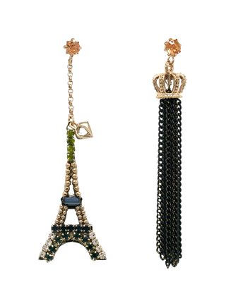 Black Paris Effiel Crown Earrings