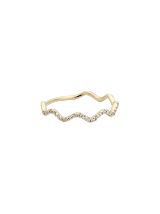 Diamond Wave Line Ring