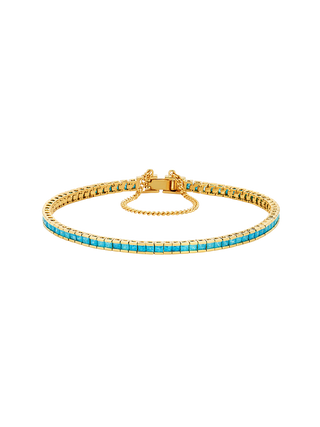 Luxe Turquoise Square Tennis Bracelet