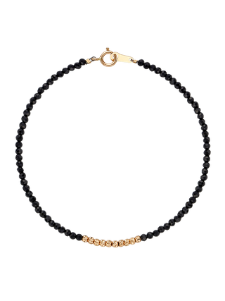 Black Spinel Line Ball Bracelet