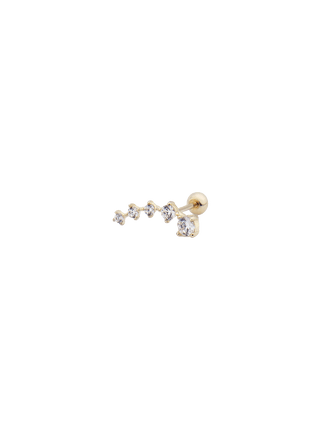 White Sparkle Curve Line Piercing