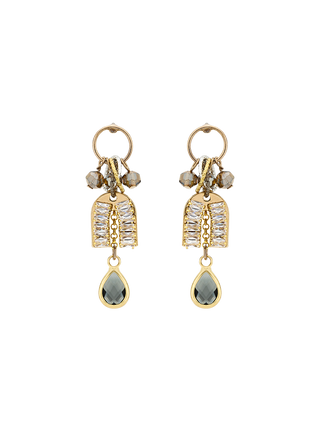 Golden Cluster Drop Earrings