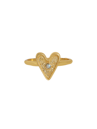 Heart Ring with Moon Stone
