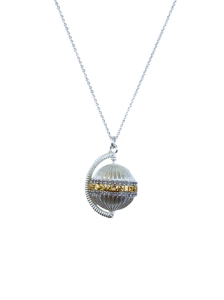 Elam Orb Locket Necklace in Silver