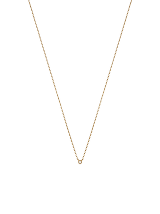 1.5mm White Diamond Gold Necklace