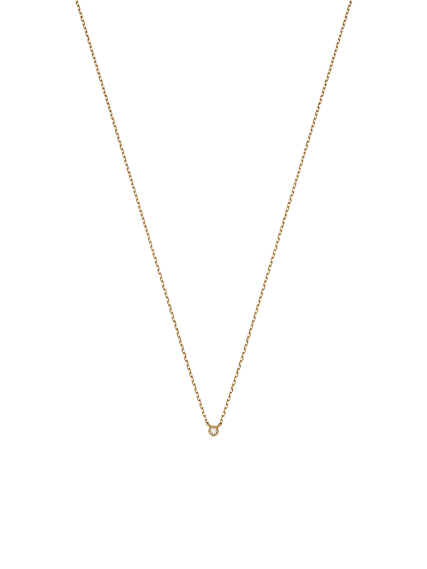 1.5mm White Diamond Gold Necklace