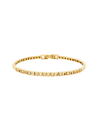 Square White Mixed Gem Bracelet
