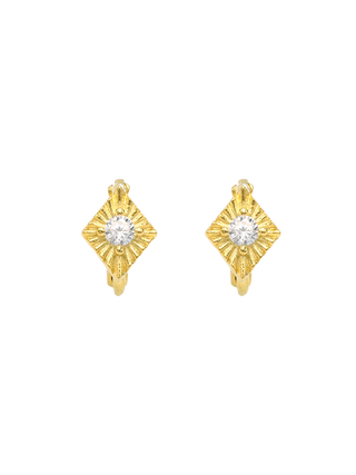 Crystal Rhombus Gem Huggies