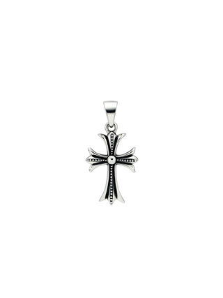 Small Cross Dot Silver Pendant