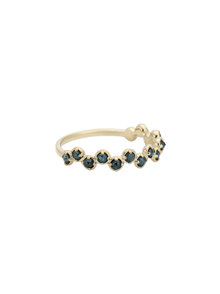 Blue Diamond Flower Ring