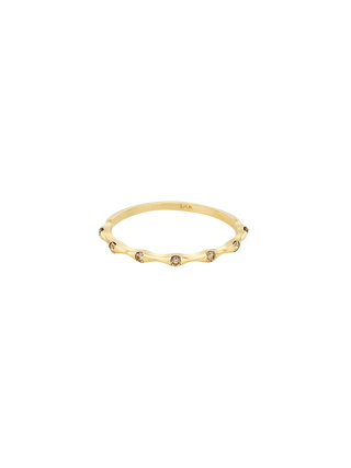 Slim Bamboo Line Cognac Diamond Ring