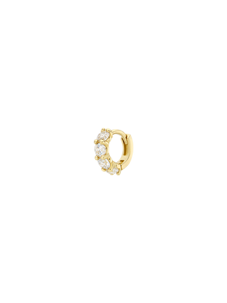 Tiny Cubic Gold Huggie