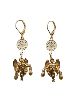 Angel large rosette model earrings