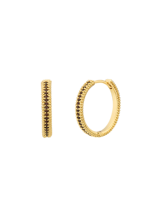 Slim Cognac Cubic Zirconia Hoops