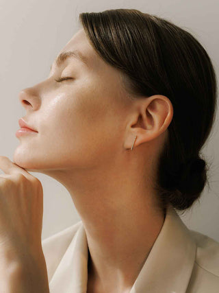 Pavé Diamonds Long Bar Studs