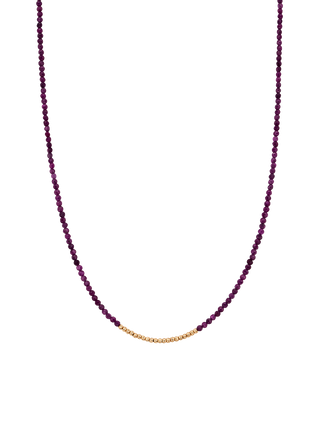 Natural Ruby Line Ball Necklace