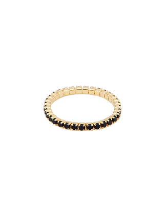 Black Minimal Stacker Ring