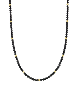 Black Beaded Gold Vermeil Necklace