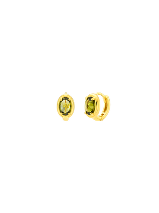 Green CubicHuggie Earrings