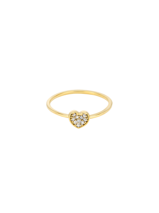 Minimalist Heart Cubic Ring