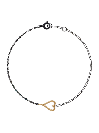 Vintage Black Gold Heart Bracelet