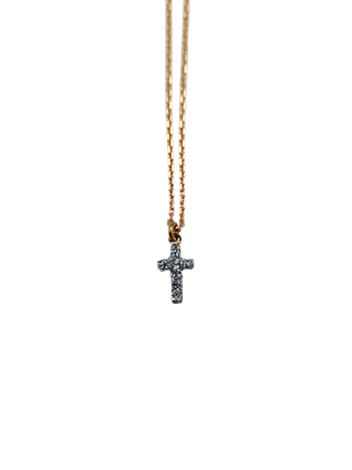 Crushed Diamond Cross Necklace