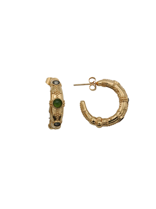 Jasmine Three-stone Creole Earrings