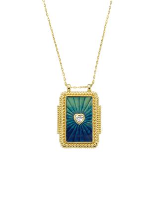 BLUE RAINBOW HEART TWICE BOHEME Necklace