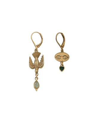 Sacha Asymmetrical Bird Eye Earrings