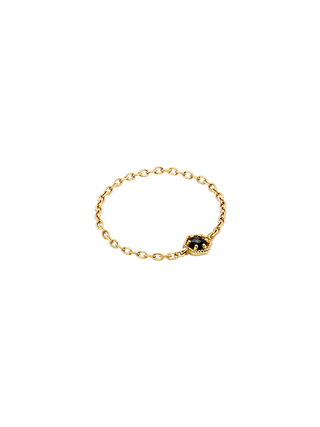 Hexagon Black Diamond Gold Ring
