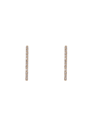 Pavé Diamonds Long Bar Studs