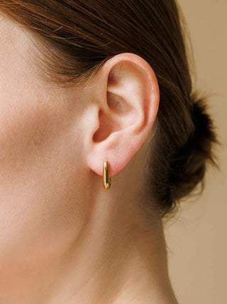 Sleek Oval Huggie Earrings