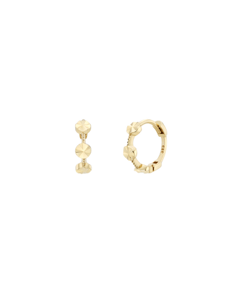 Simple Triple Cut Gold Huggies