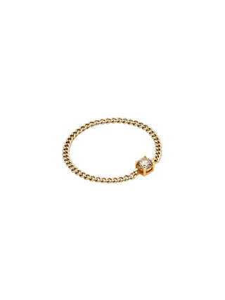 Delicate Diamond Gold Chain Ring