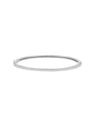 Minimal Crystal Hinged Bangle