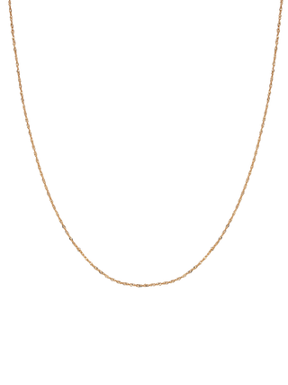 Twisted Link Solid Gold Chain Necklace