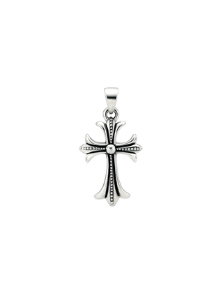 Large Cross Dot Silver Pendant