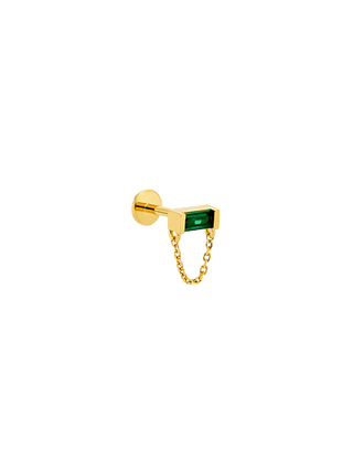 Green Square Chain Bar Piercing