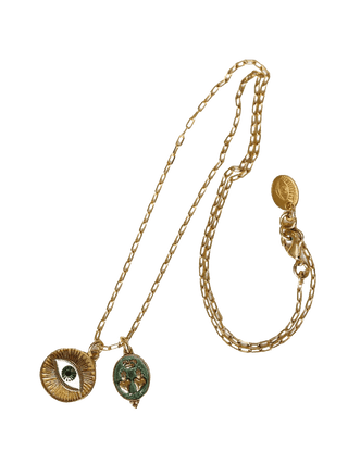 Sacha Eye Double Heart Necklace