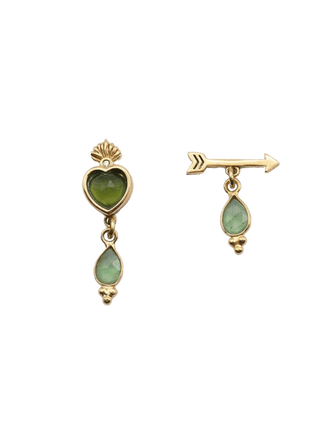 Sacha heart arrow stone earrings