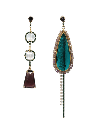 Sapphire Glow Asymmetrical Drop Earrings