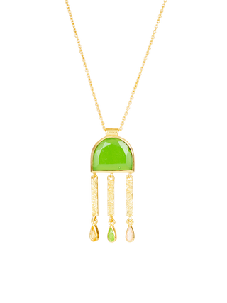 Green Multi-Drop Stone Necklace