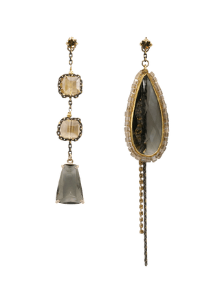 Amber Glow Asymmetrical Drop Earrings
